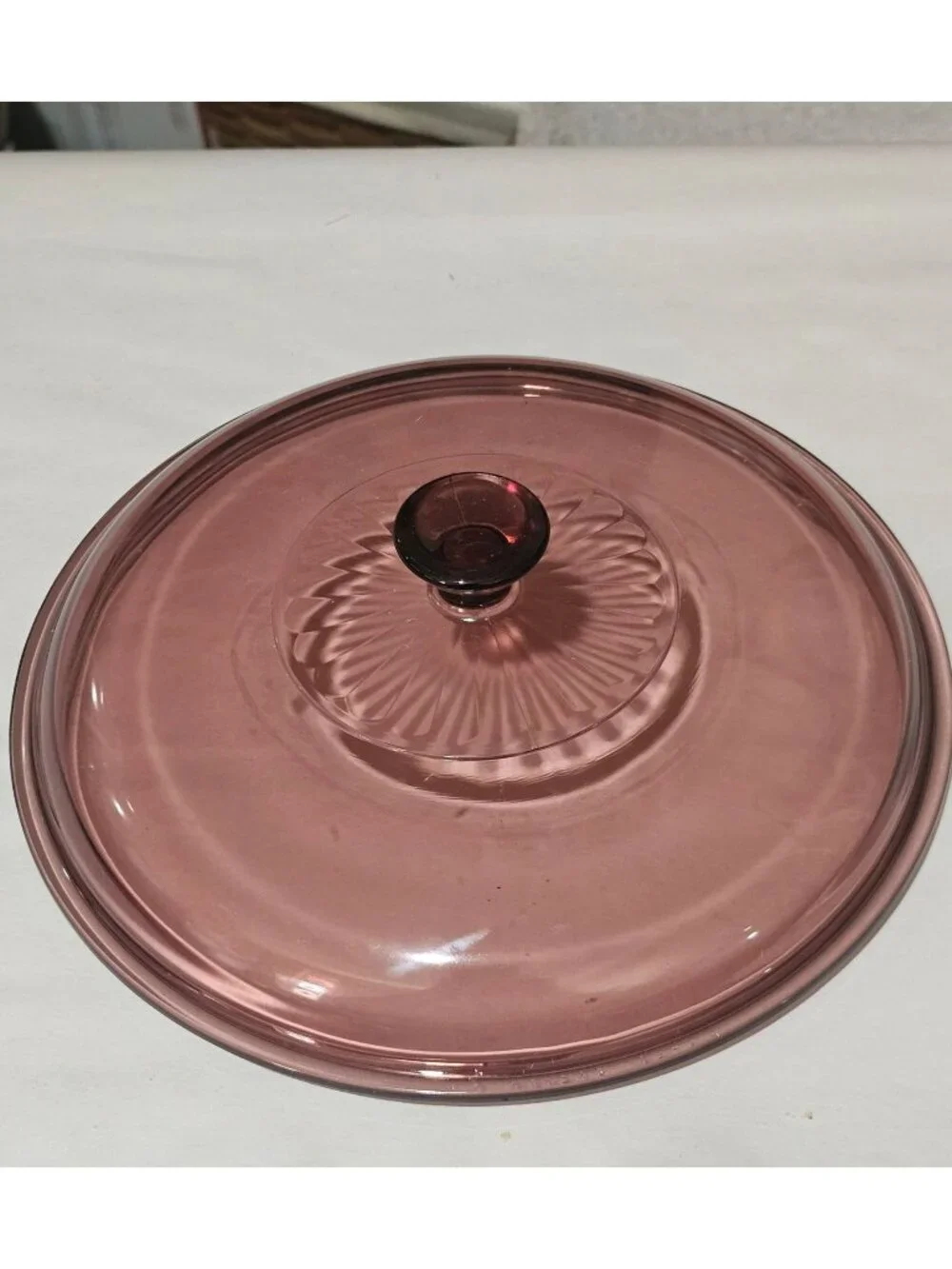 Pyrex Cranberry Ribbed Lid 8.25